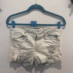 Aeropostale High Waist Midi Jean Shorts, Ripped